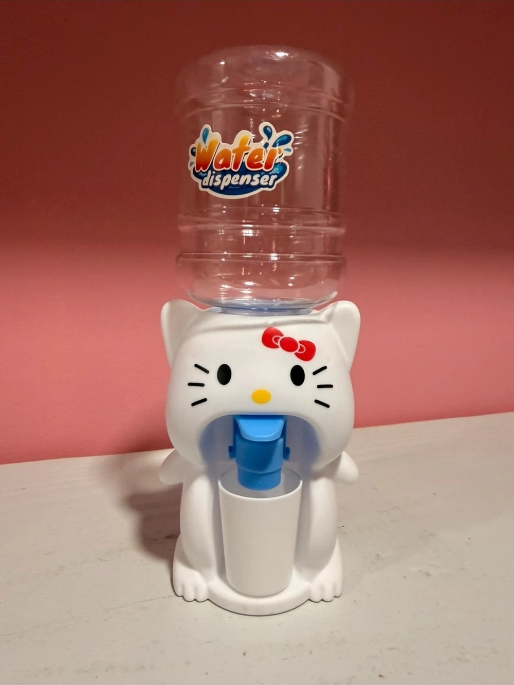 Hello Kitty White Water Dispenser with Red Bow and Blue Spout